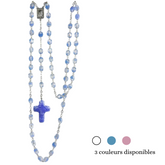 Chapelet métal perles Murano et croix Murano - SERAL I Souvenirs de Lourdes